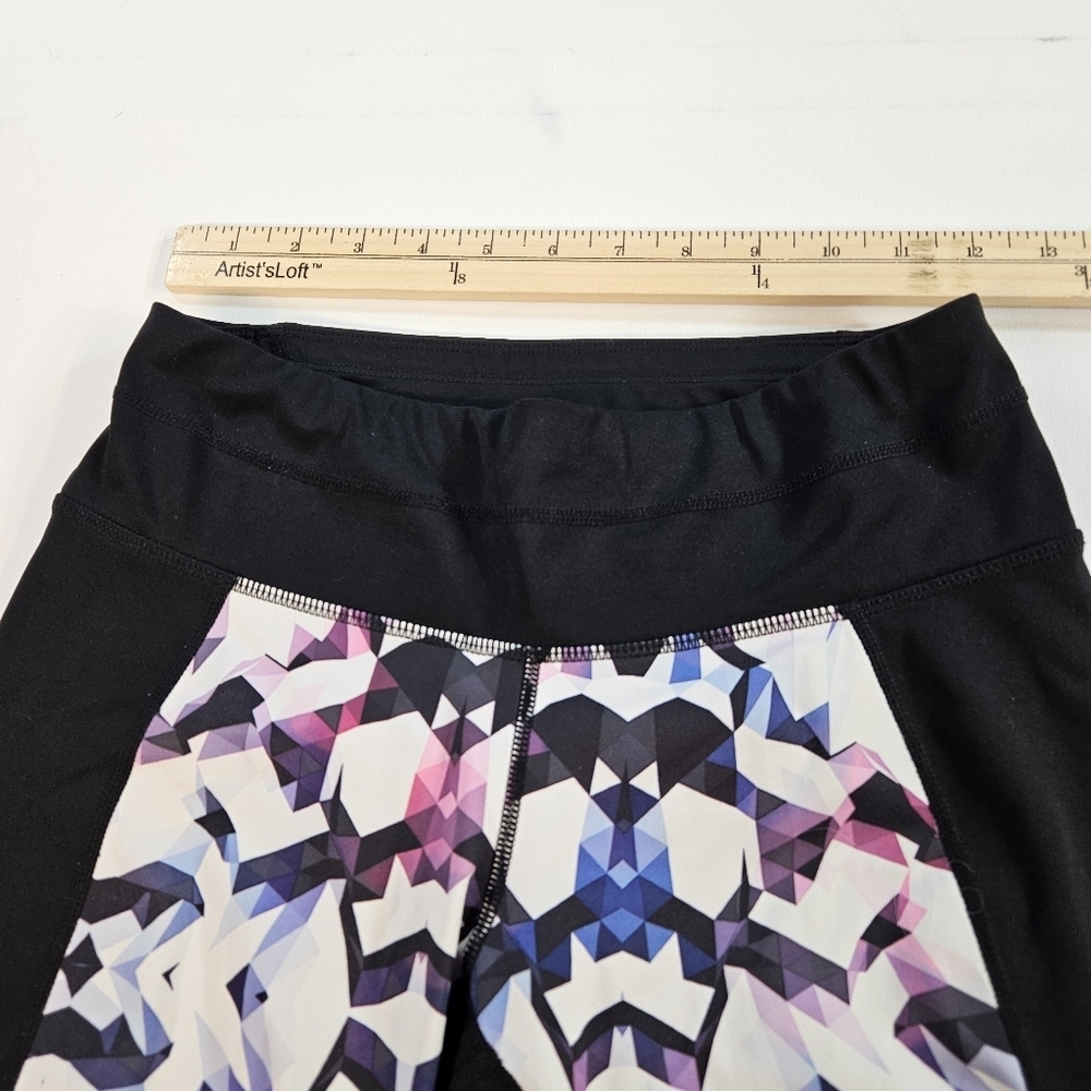 Athleta Capri Leggings XS Black Casual Yoga Geometric #6340 - Picture 3 of 7